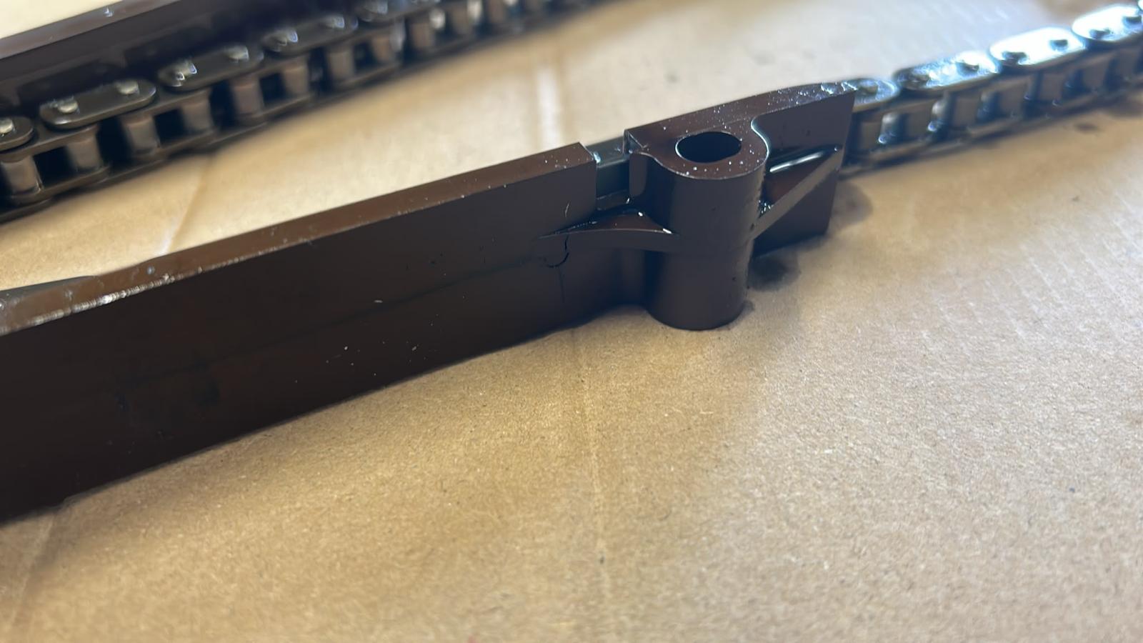 Chain guide already cracking — caught just in time